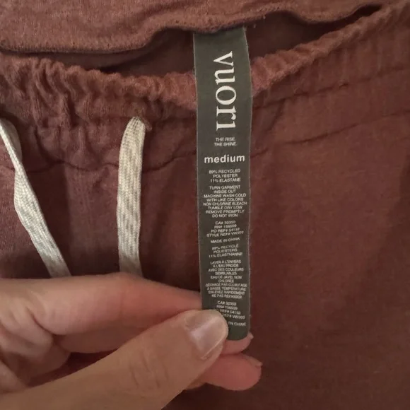 Vuori Rust Jogger Pants with Cream Drawstring - Picture 2 of 4